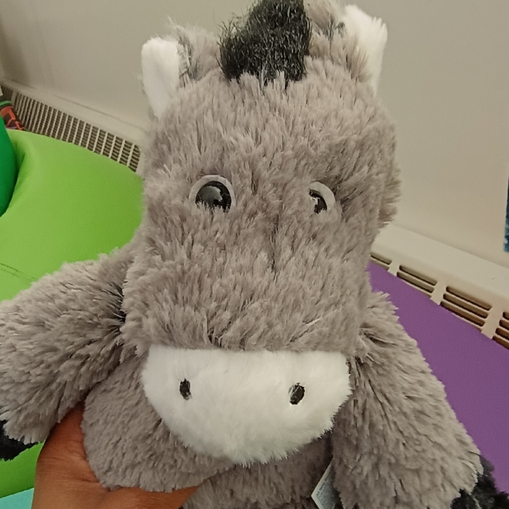 Hug Fun SITTING Mule DONKEY Gray and White Stuffed Animals Toys 14.5in - Picture 3 of 14